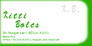 kitti bolcs business card